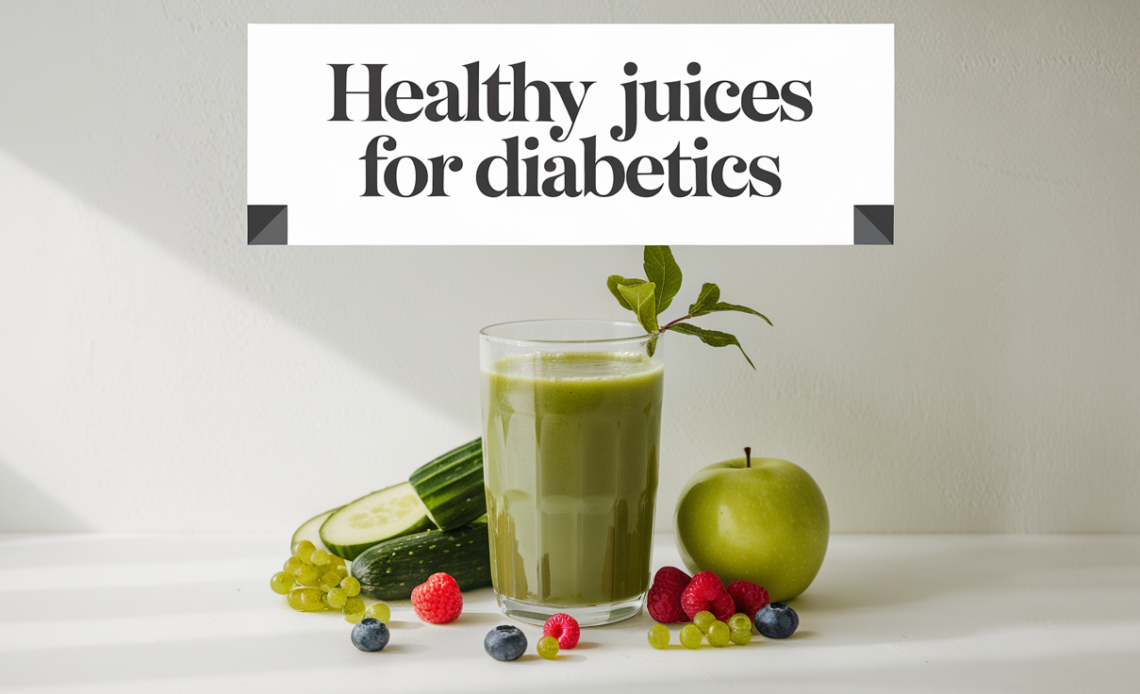 A selection of colorful, freshly prepared juices in glasses, including green juice, bitter gourd juice, and beetroot juice, surrounded by fresh fruits and vegetables on a wooden table.