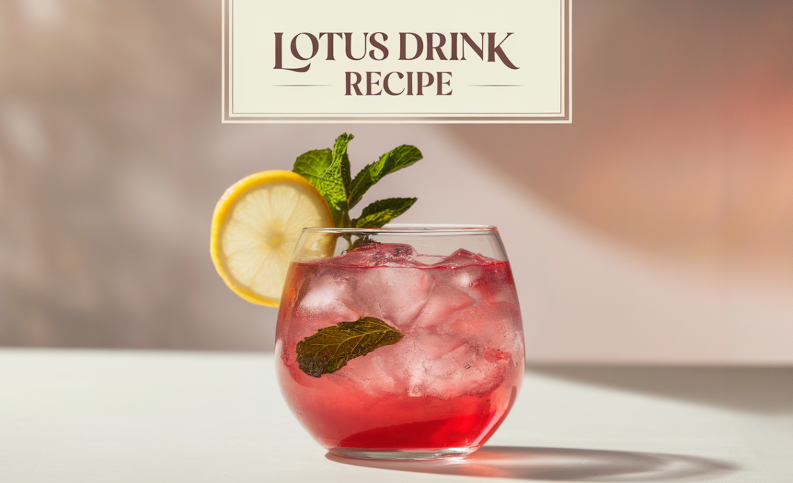 A glass of creamy Lotus Drink, topped with whipped cream and crumbled Lotus biscoff cookies, served with a straw.