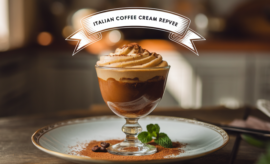 A creamy Italian coffee dessert made with rich espresso, mascarpone cheese, and a dusting of cocoa powder, served in a small glass.